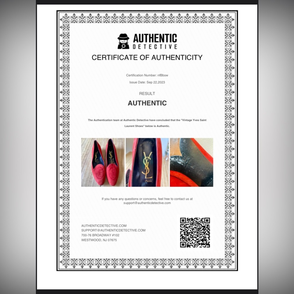 Saint Laurent Red Suede Flats - Picture 16 of 16